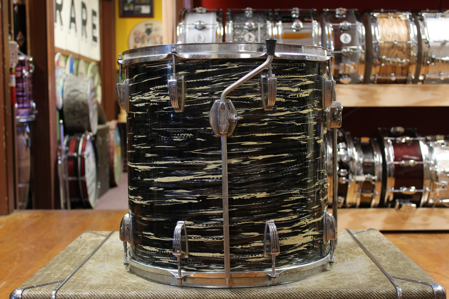 1969 Ludwig Hollywood in Black Oyster Pearl 14x22 8x12 9x13 16x16