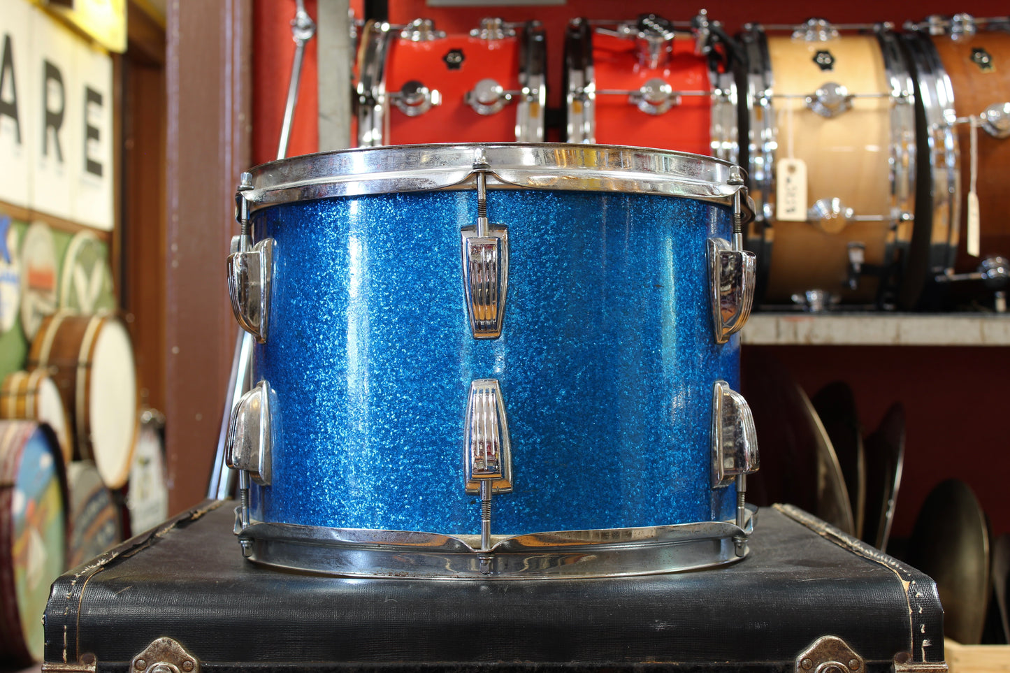 1960s Ludwig Hollywood Outfit in Blue Sparkle 14x22 8x12 9x13 16x16
