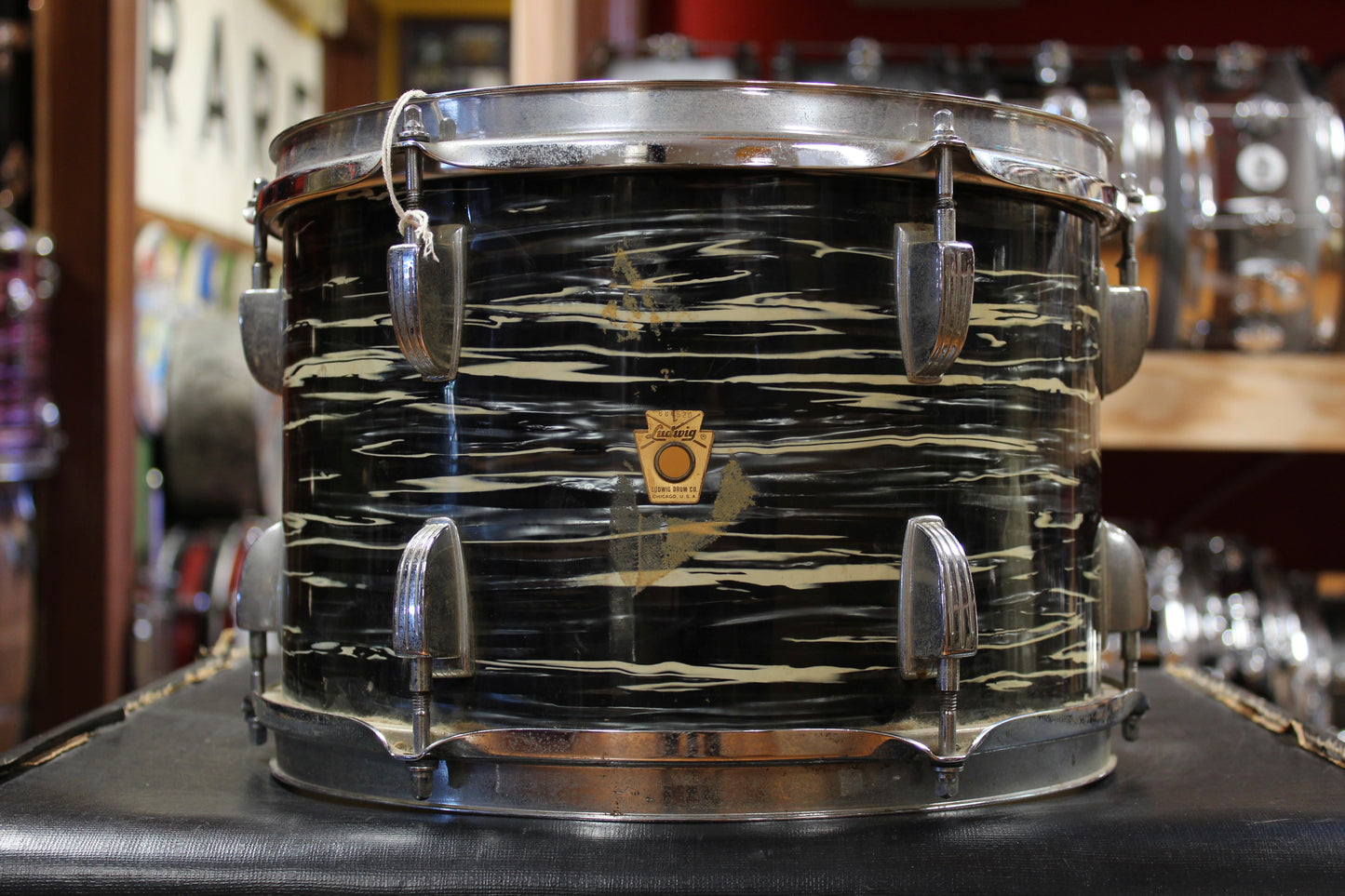 1969 Ludwig Hollywood in Black Oyster Pearl 14x22 8x12 9x13 16x16