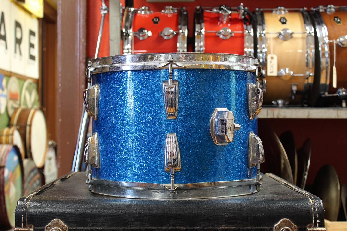1960s Ludwig Hollywood Outfit in Blue Sparkle 14x22 8x12 9x13 16x16