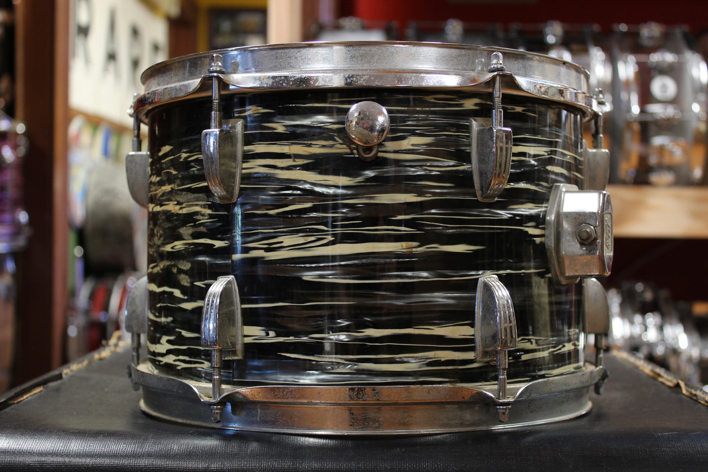 1969 Ludwig Hollywood in Black Oyster Pearl 14x22 8x12 9x13 16x16