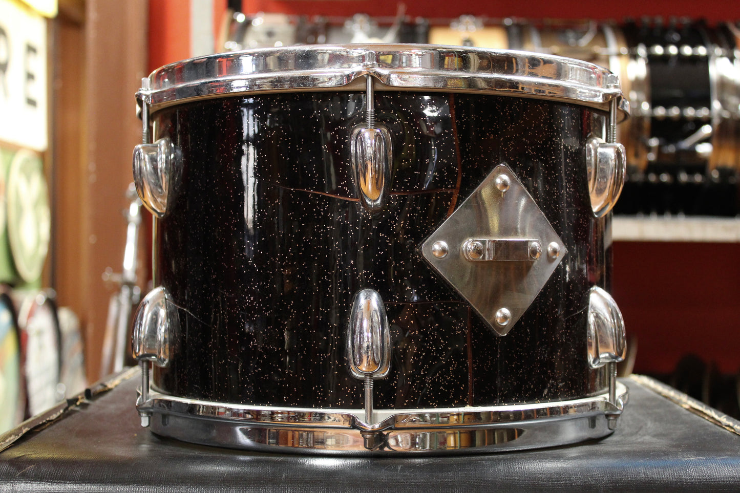 1950s Slingerland 9x13 Tom in Sparkling Black Pearl