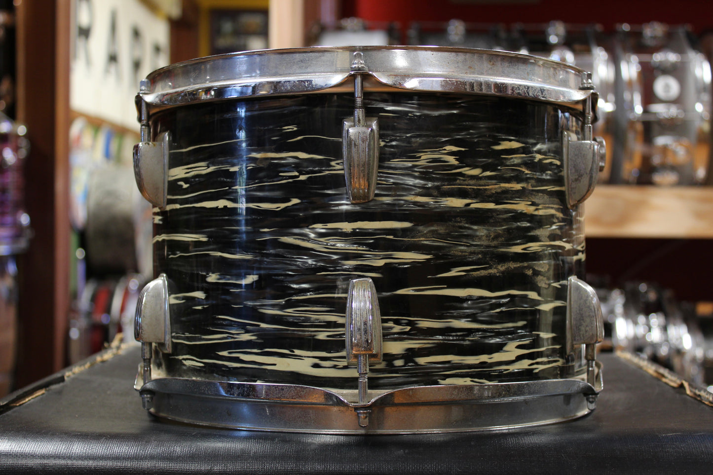 1969 Ludwig Hollywood in Black Oyster Pearl 14x22 8x12 9x13 16x16