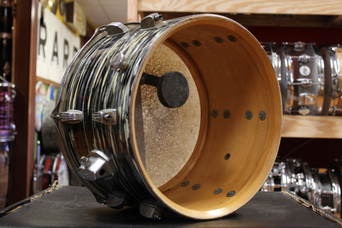 1969 Ludwig Hollywood in Black Oyster Pearl 14x22 8x12 9x13 16x16