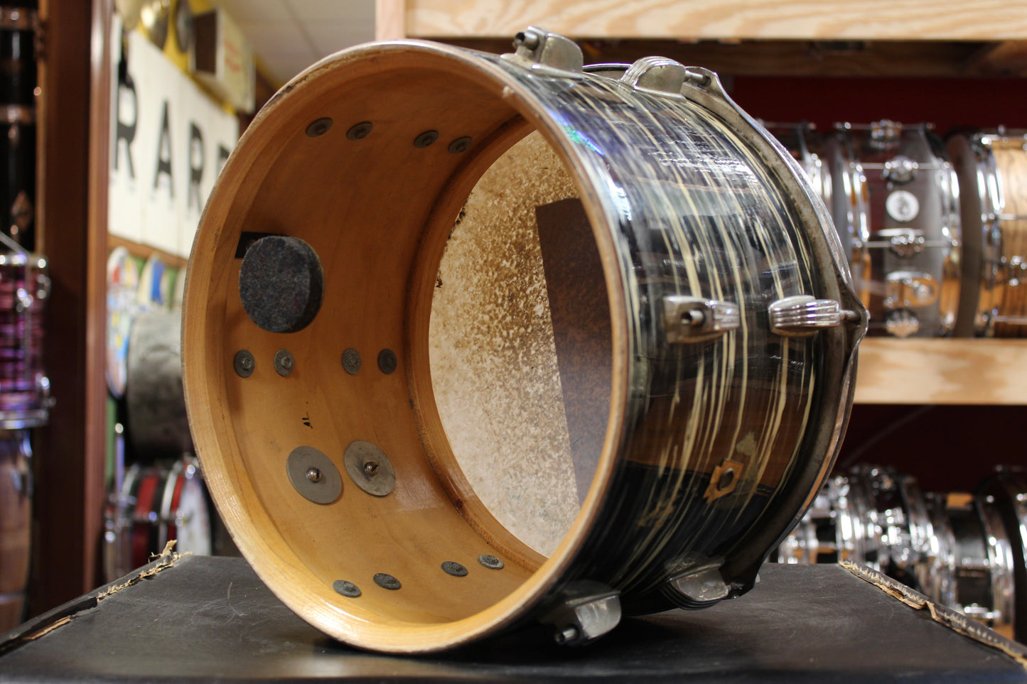 1969 Ludwig Hollywood in Black Oyster Pearl 14x22 8x12 9x13 16x16