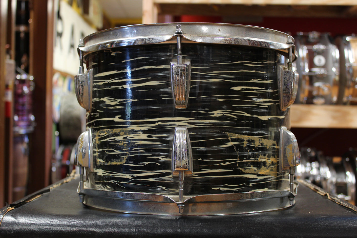 1969 Ludwig Hollywood in Black Oyster Pearl 14x22 8x12 9x13 16x16