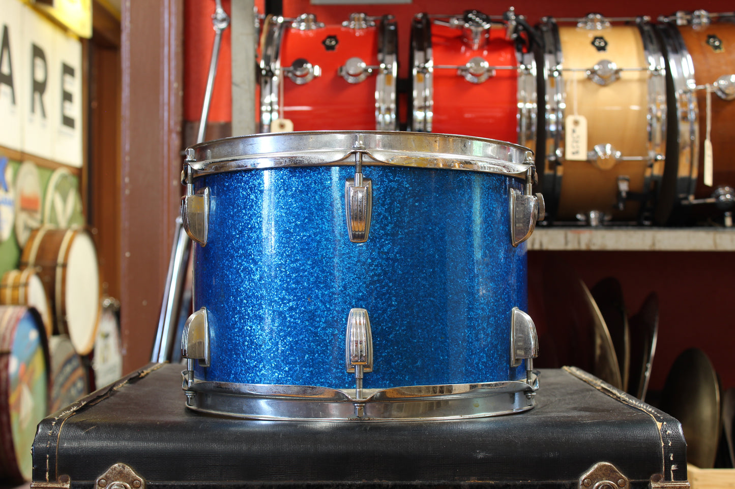 1960s Ludwig Hollywood Outfit in Blue Sparkle 14x22 8x12 9x13 16x16