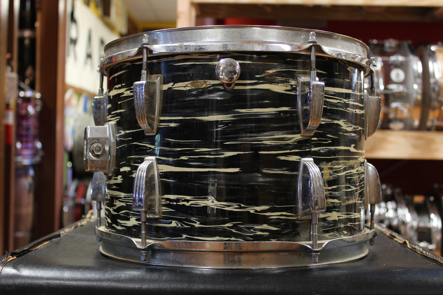 1969 Ludwig Hollywood in Black Oyster Pearl 14x22 8x12 9x13 16x16