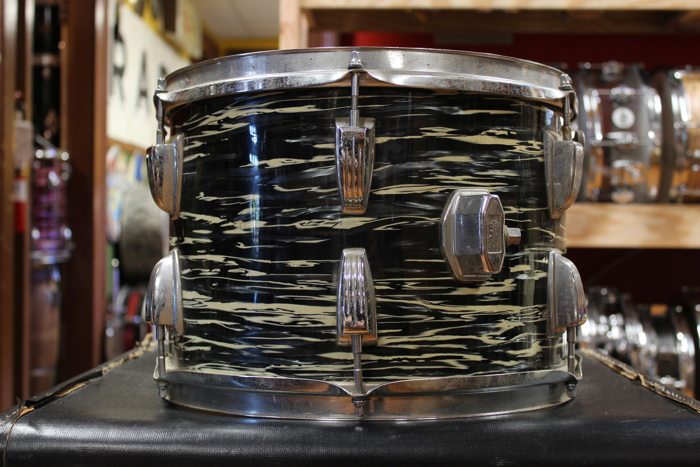 1969 Ludwig Hollywood in Black Oyster Pearl 14x22 8x12 9x13 16x16
