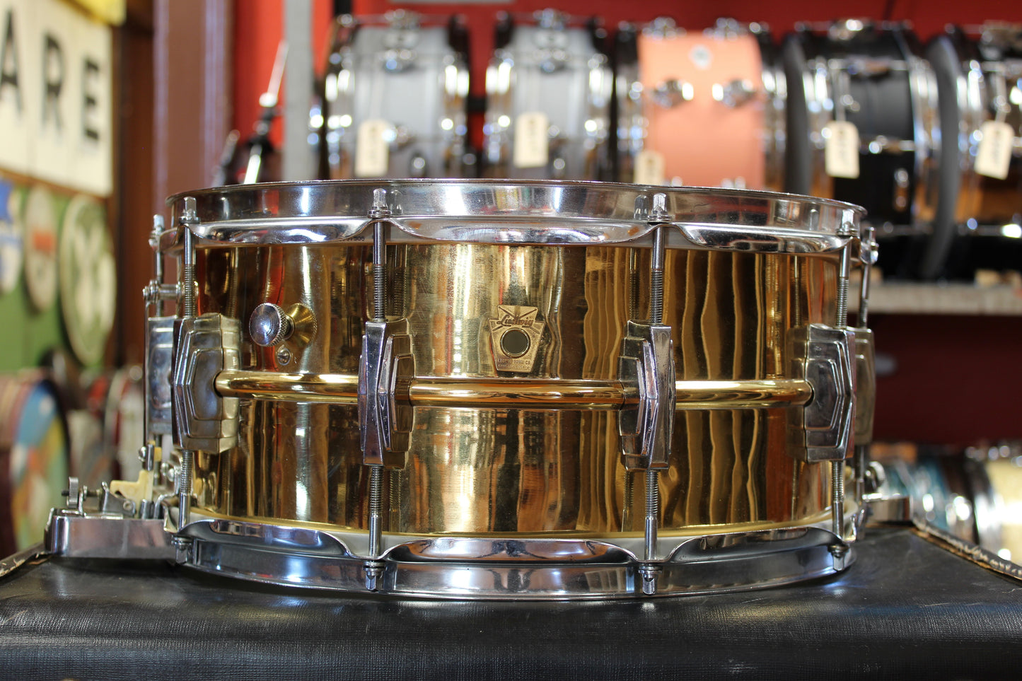 1960s Ludwig 6.5x14 Pre Serial Brass Super Sensitive Snare Drum