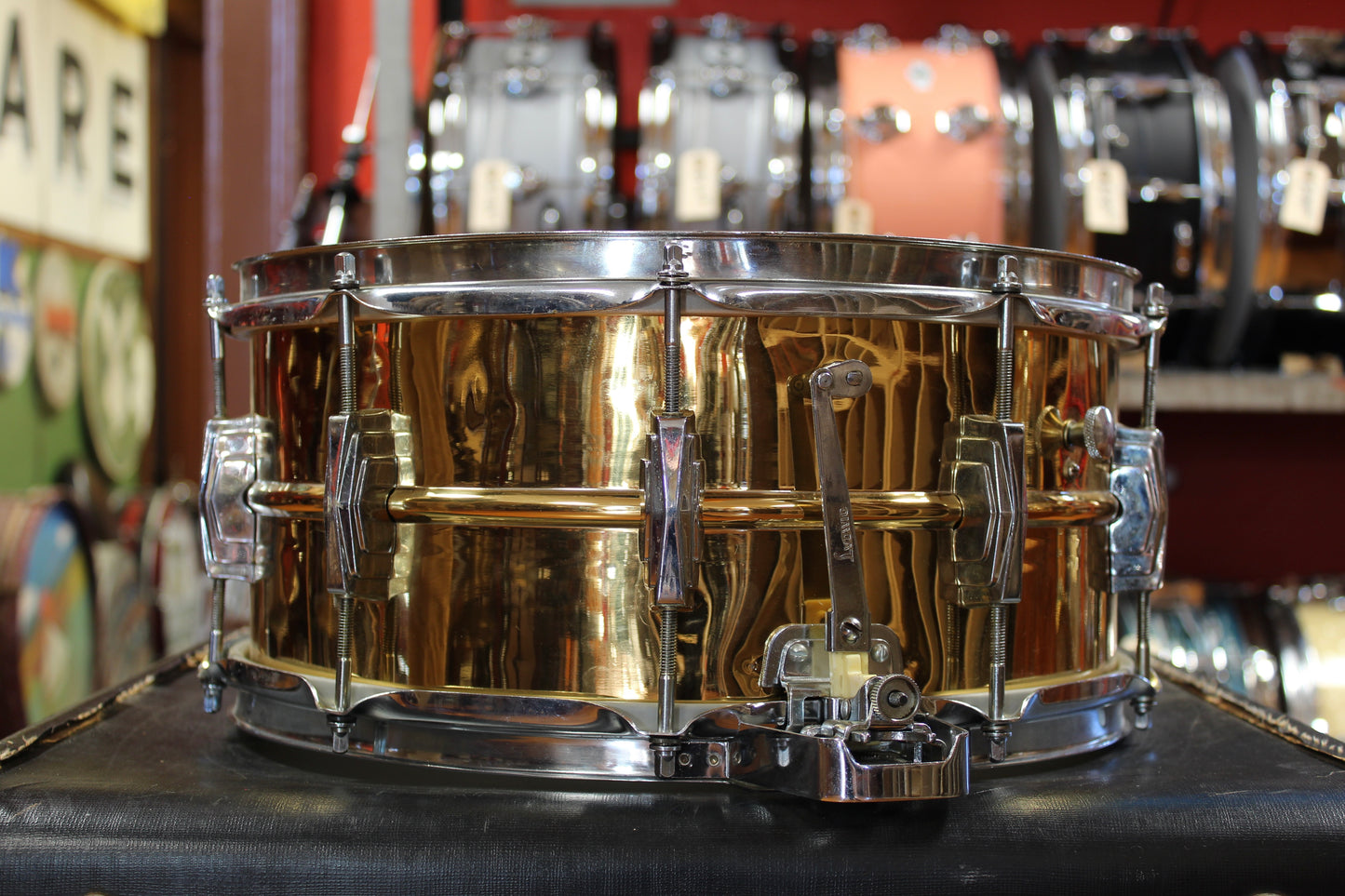 1960s Ludwig 6.5x14 Pre Serial Brass Super Sensitive Snare Drum