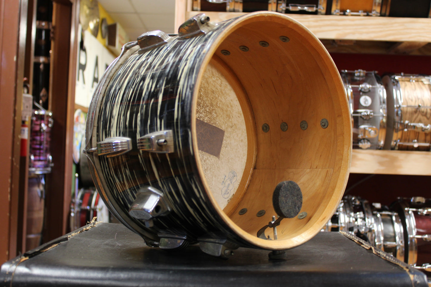 1969 Ludwig Hollywood in Black Oyster Pearl 14x22 8x12 9x13 16x16