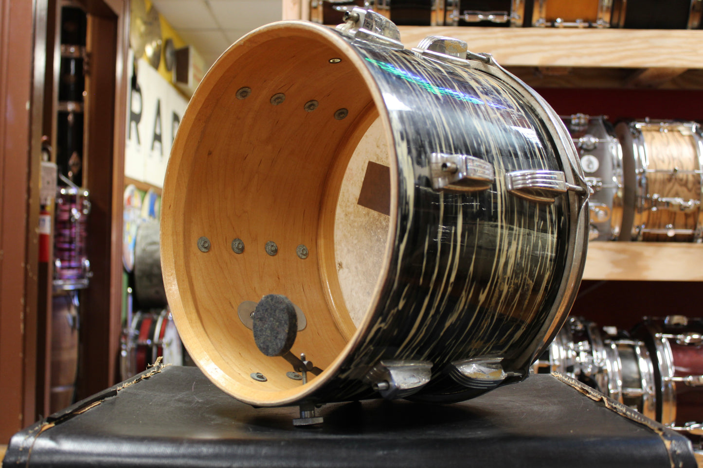 1969 Ludwig Hollywood in Black Oyster Pearl 14x22 8x12 9x13 16x16