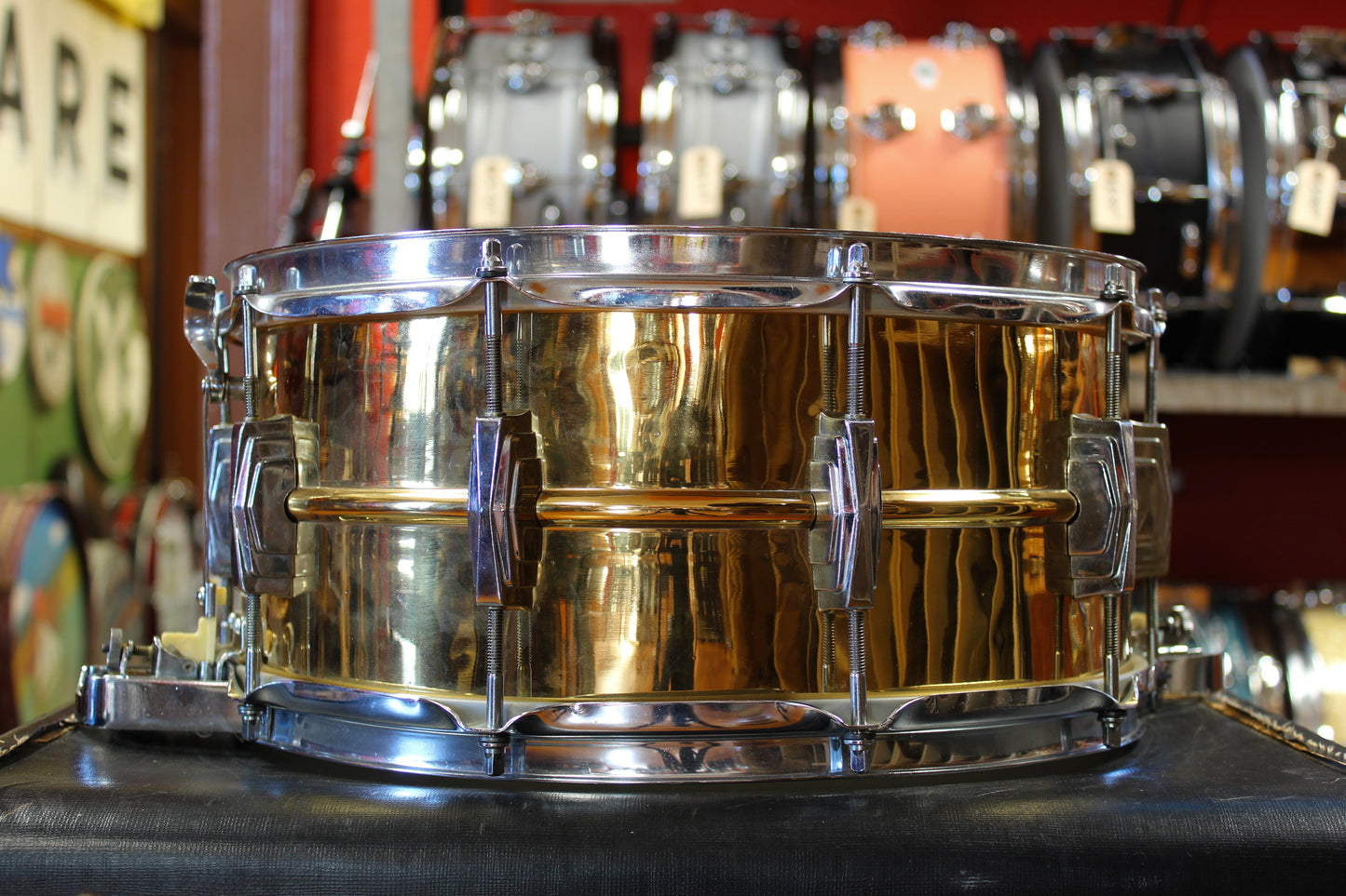 1960s Ludwig 6.5x14 Pre Serial Brass Super Sensitive Snare Drum