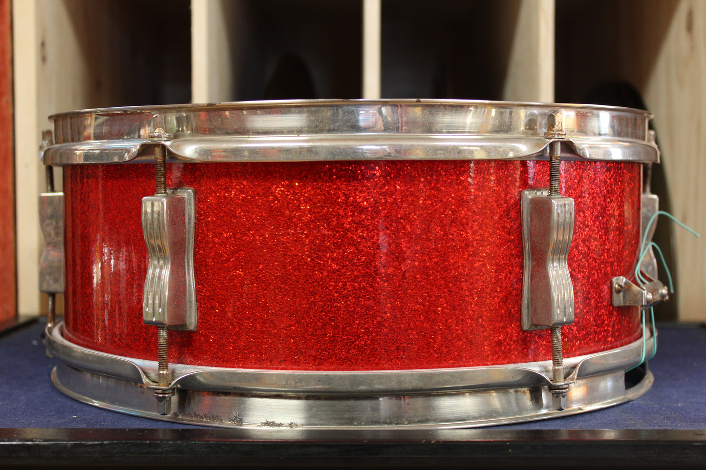 Pre Serial 1960s Ludwig 5x14 Pioneer Snare Drum in Red Sparkle