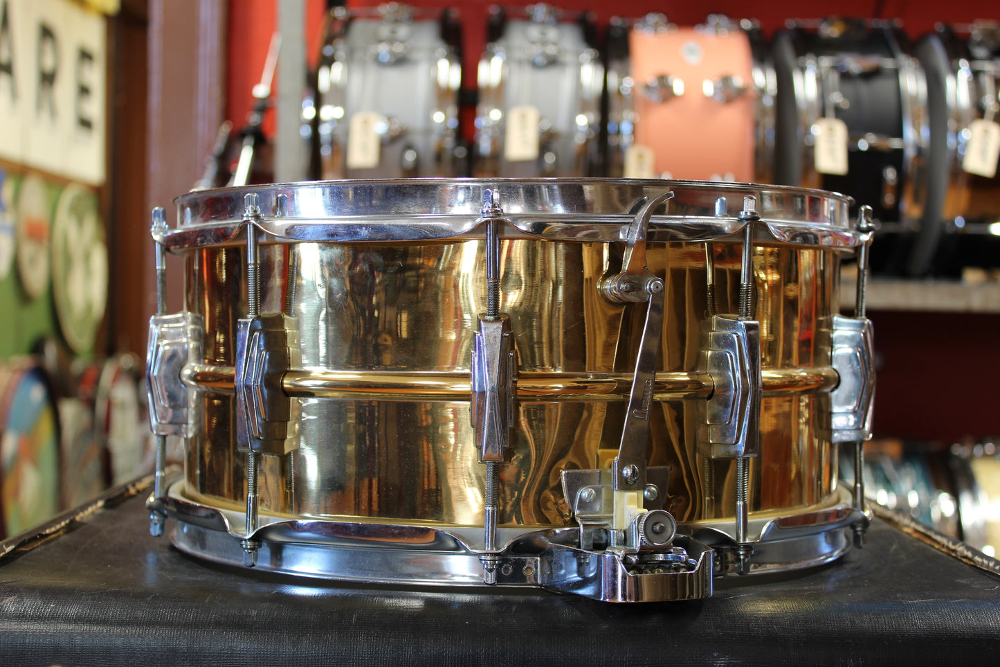 1960s Ludwig 6.5x14 Pre Serial Brass Super Sensitive Snare Drum