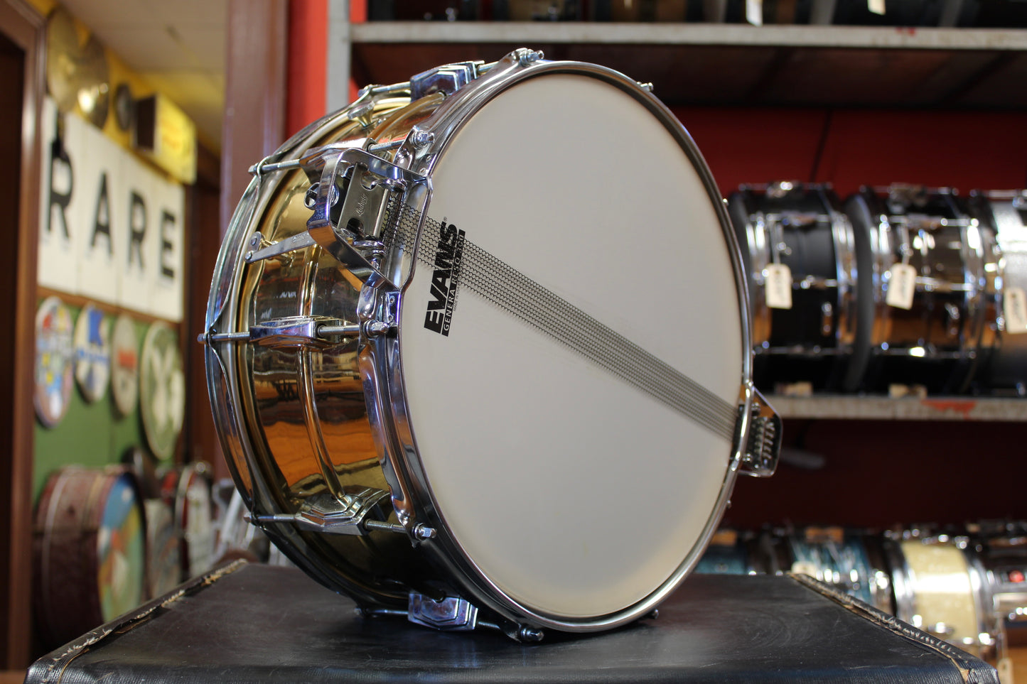 1960s Ludwig 6.5x14 Pre Serial Brass Super Sensitive Snare Drum