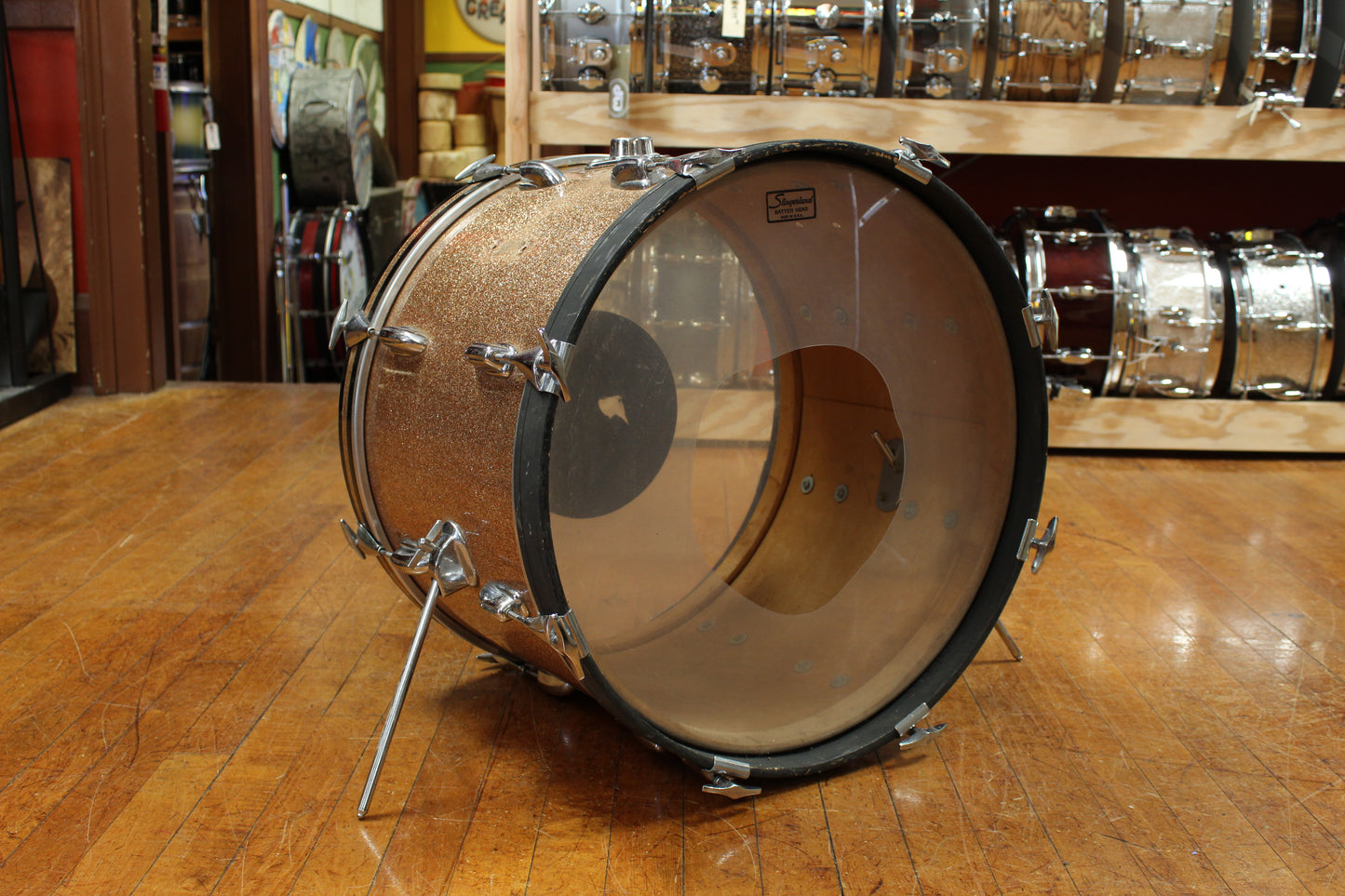 1960s Slingerland 14x20 Bass Drum in Sparkling Champagne Pearl