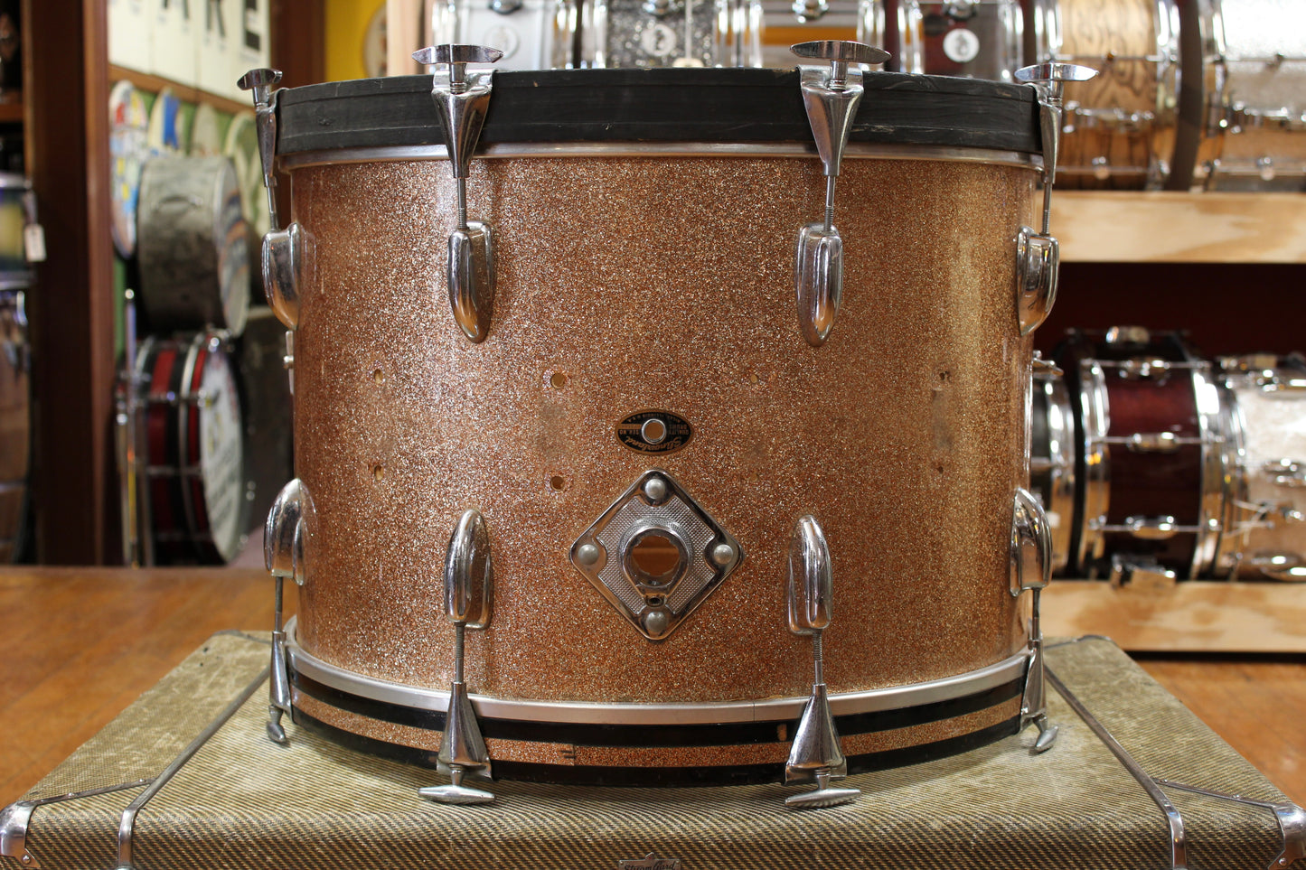 1960s Slingerland 14x20 Bass Drum in Sparkling Champagne Pearl