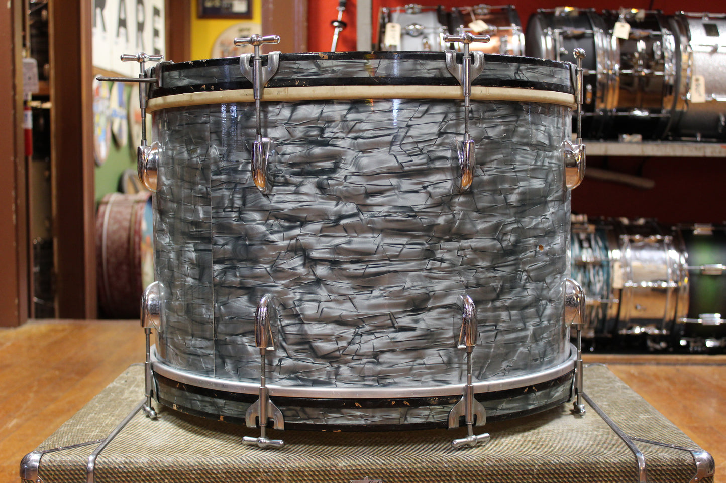 1950s Gretsch Broadkaster Outfit in Midnight Blue Pearl 14x22 9x13 16x16