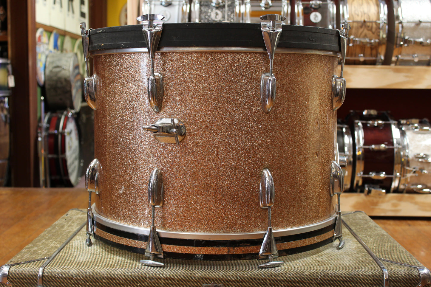 1960s Slingerland 14x20 Bass Drum in Sparkling Champagne Pearl