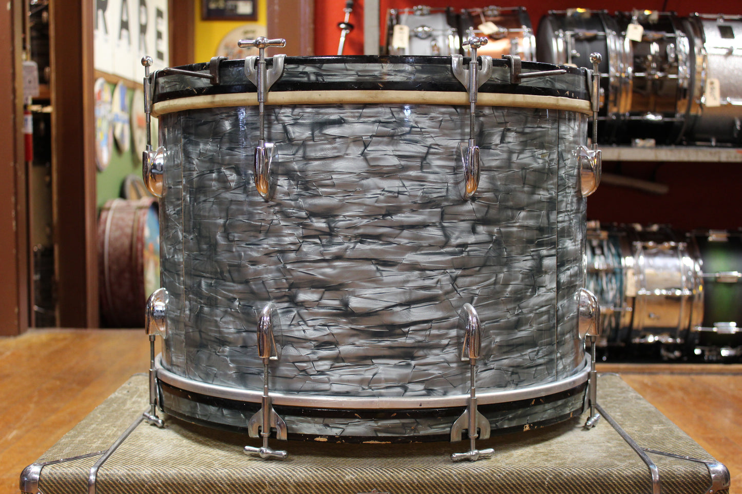 1950s Gretsch Broadkaster Outfit in Midnight Blue Pearl 14x22 9x13 16x16