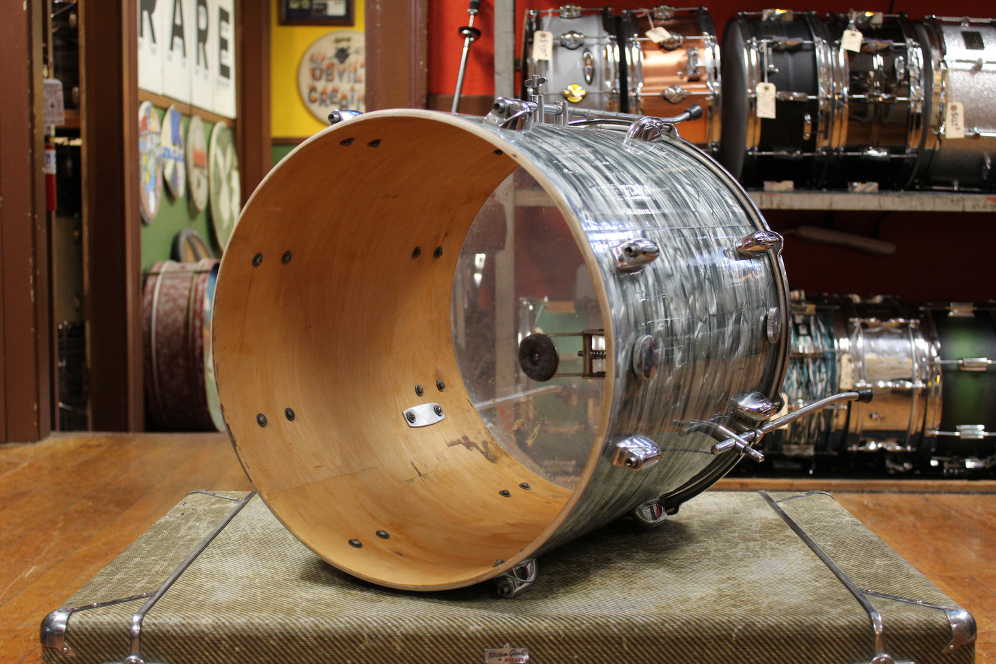 1950s Gretsch Broadkaster Outfit in Midnight Blue Pearl 14x22 9x13 16x16