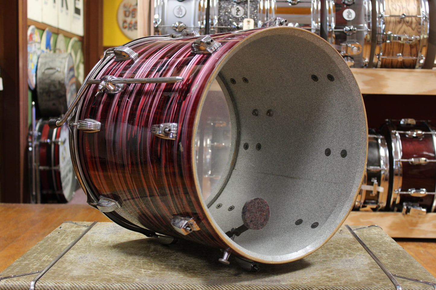 1960s Ludwig 16x16 Standard Floor Tom in Ruby Strata
