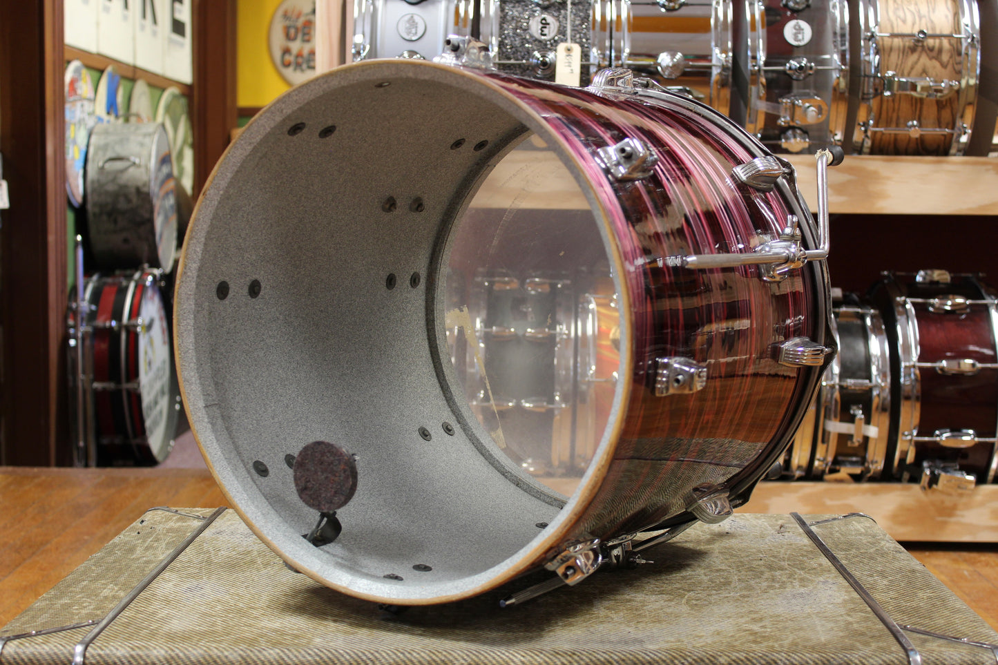 1960s Ludwig 16x16 Standard Floor Tom in Ruby Strata