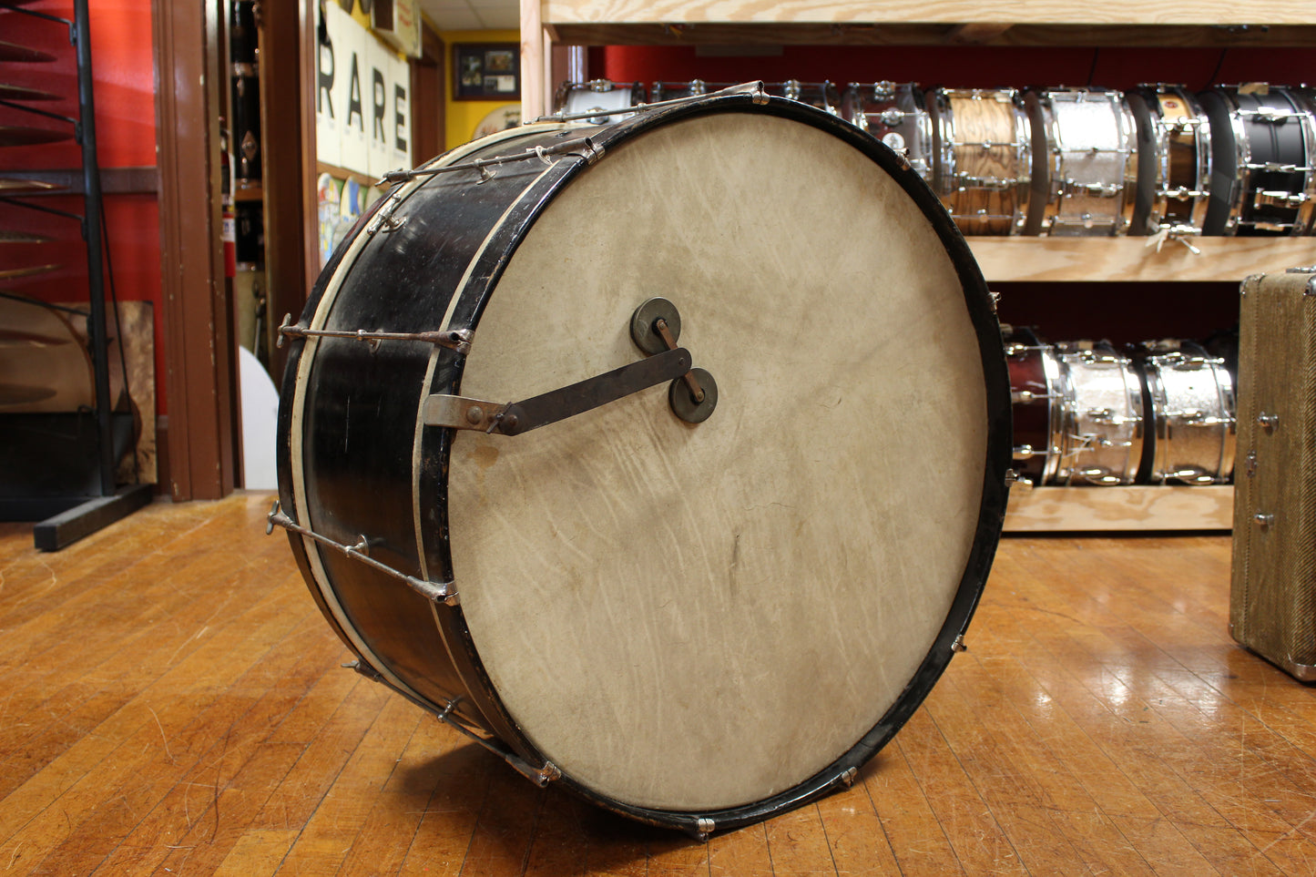 1930s Walberg and Auge 14x27 Bass Drum in Black Lacquer