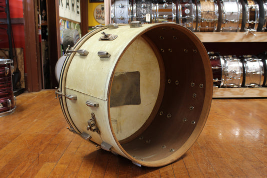 1940s Slingerland 14x24 Radio King Bass Drum in White Marine Pearl