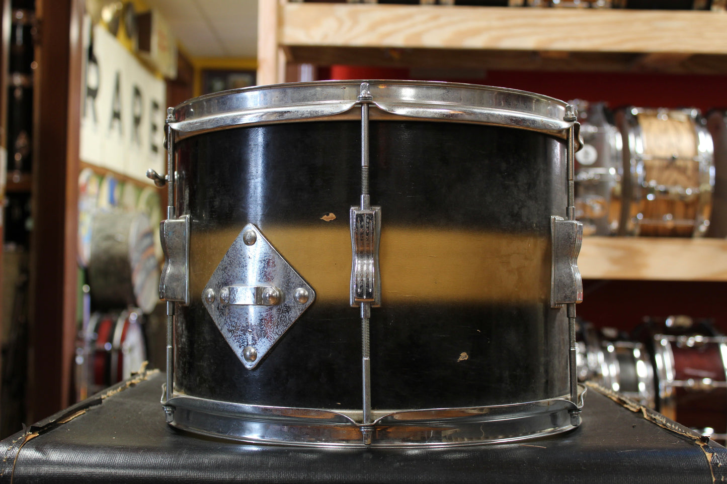 1960s Ludwig 9x13 Club Date Tom in Black and Gold Duco