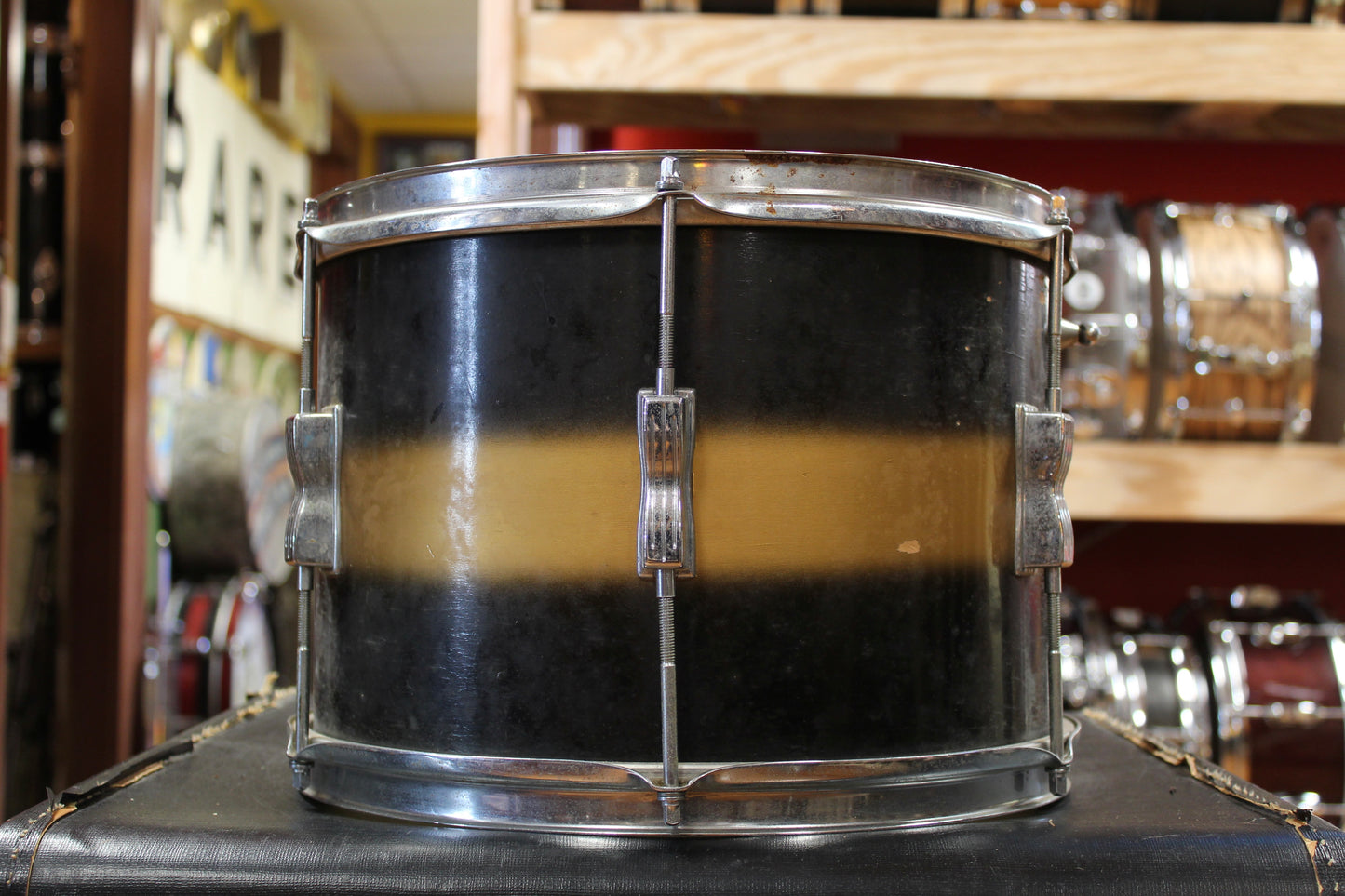 1960s Ludwig 9x13 Club Date Tom in Black and Gold Duco