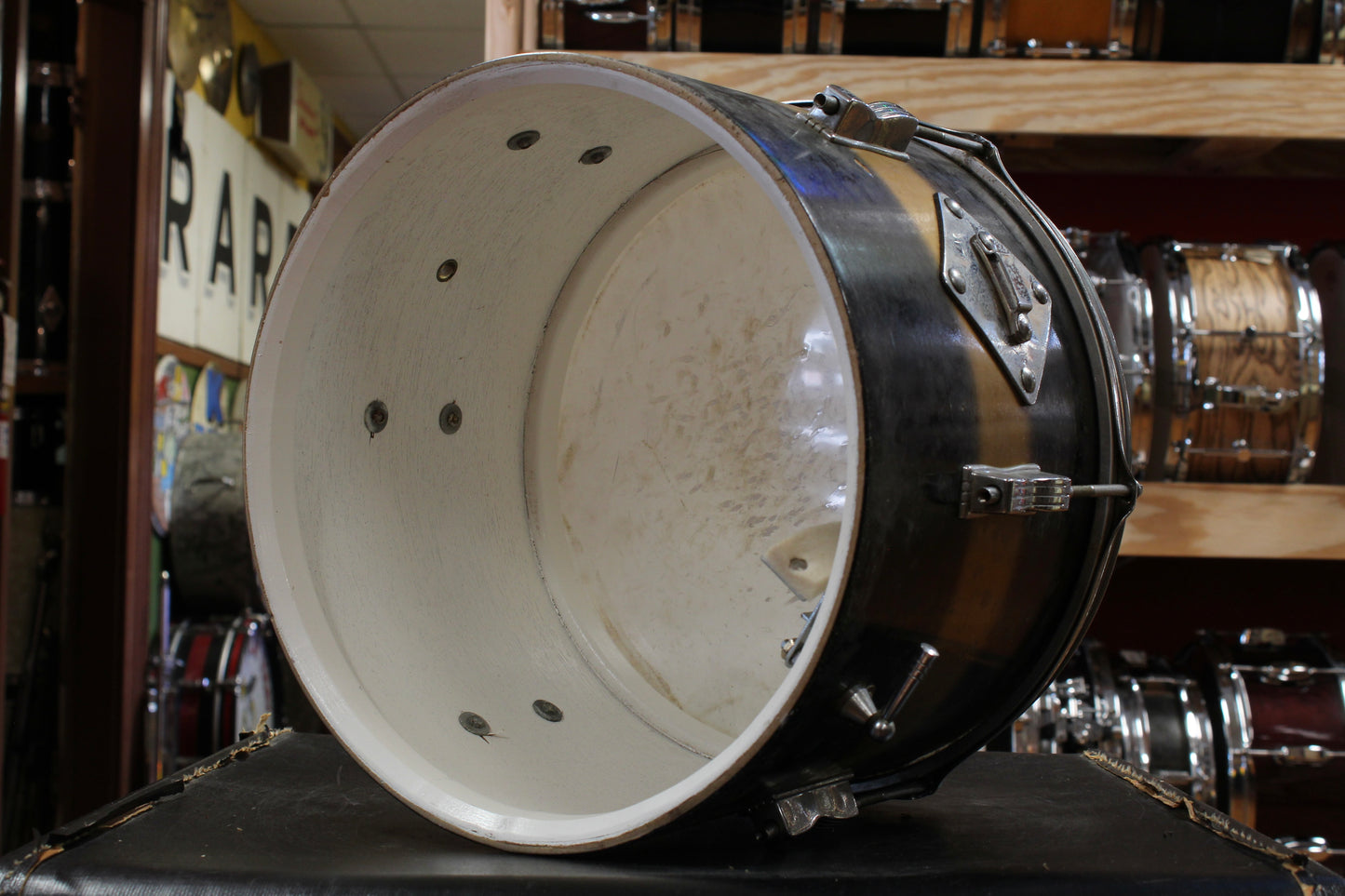 1960s Ludwig 9x13 Club Date Tom in Black and Gold Duco