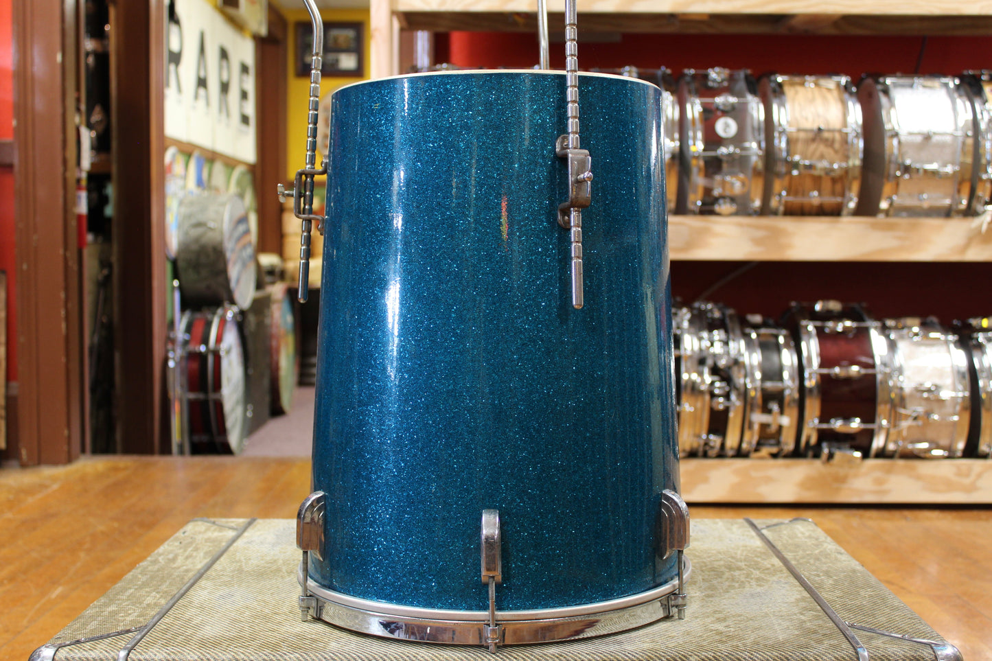 1950s Leedy and Ludwig 18x14 Conga-Tom in Aqua Sparkle