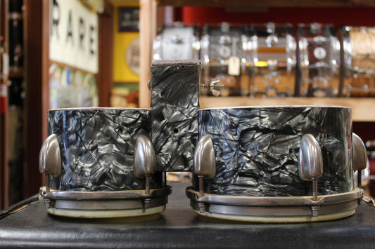 1940s Slingerland 6" and 8" Standard Drum Bongos in Black Diamond Pearl