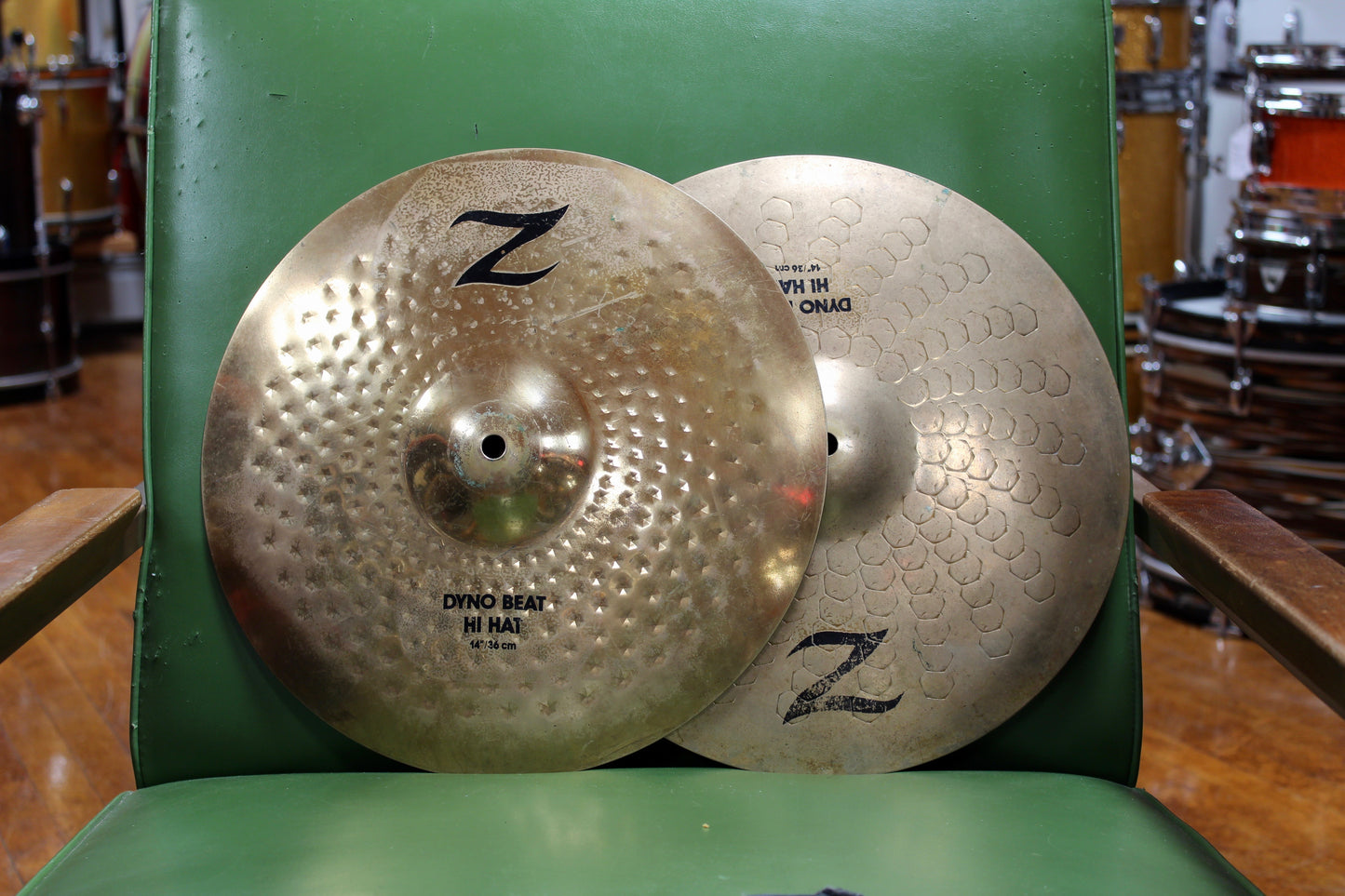 1980s Zildjian 14" Z Dyno Beat Hi-Hat Cymbals 1215/1220g