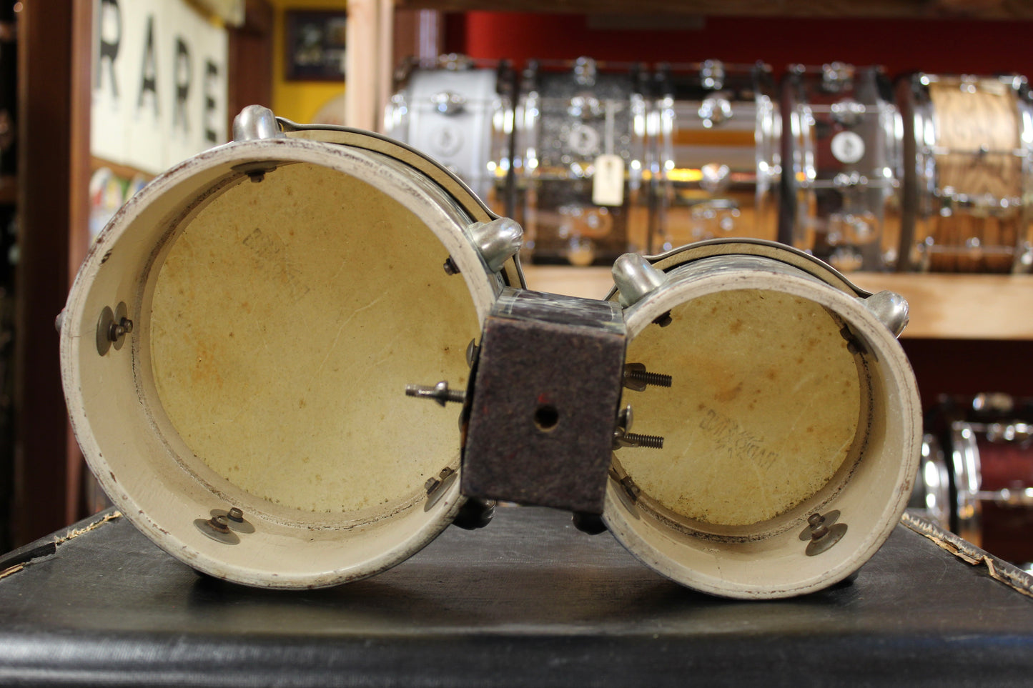 1940s Slingerland 6" and 8" Standard Drum Bongos in Black Diamond Pearl
