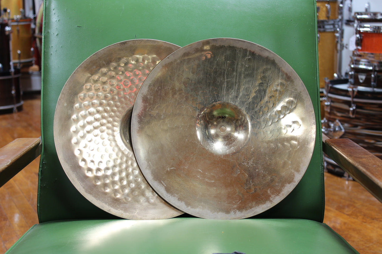 1980s Zildjian 14" Z Dyno Beat Hi-Hat Cymbals 1215/1220g