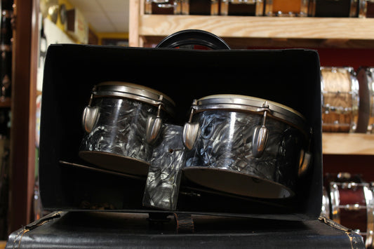 1940s Slingerland 6" and 8" Standard Drum Bongos in Black Diamond Pearl