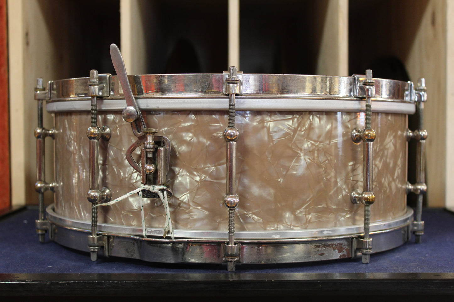 1930s Ludwig and Ludwig 5x14 Professional Model Snare Drum in Lavender Pearl
