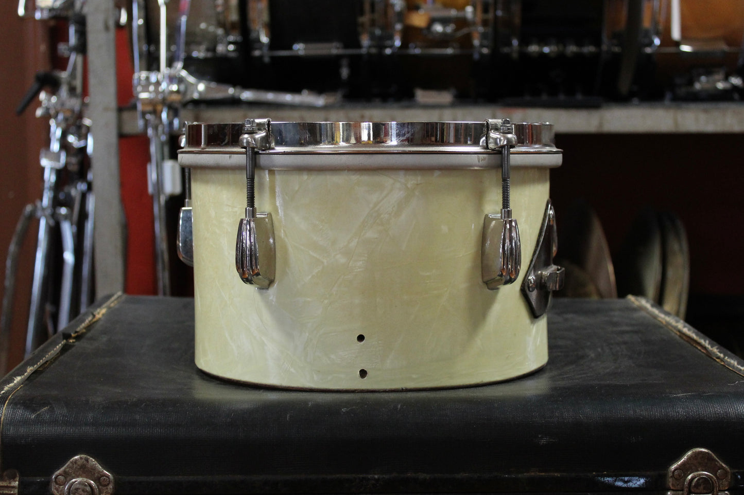 1940's Slingerland 10" and 12" Timbale Set in White Marine Pearl