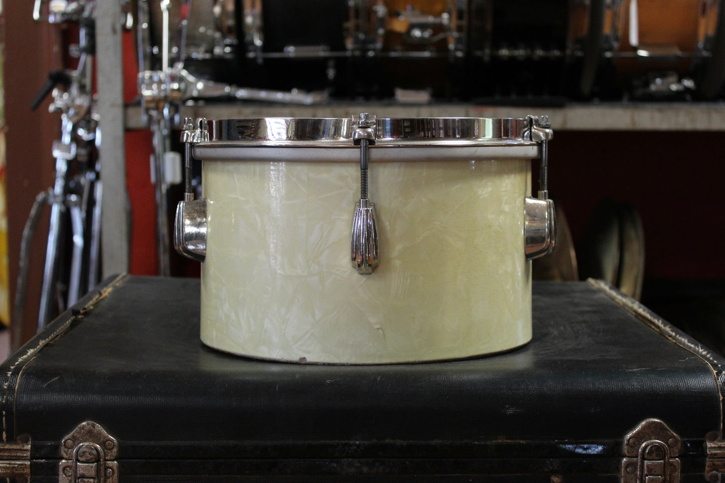 1940's Slingerland 10" and 12" Timbale Set in White Marine Pearl