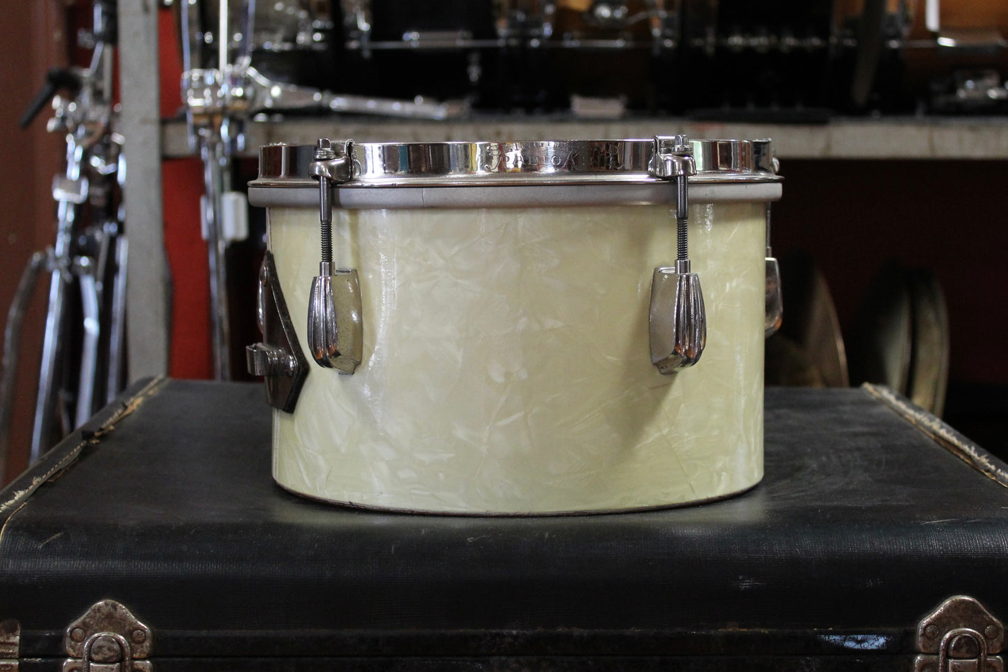 1940's Slingerland 10" and 12" Timbale Set in White Marine Pearl