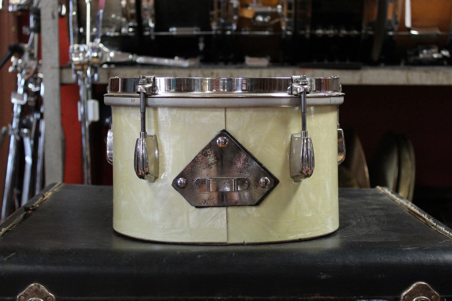 1940's Slingerland 10" and 12" Timbale Set in White Marine Pearl