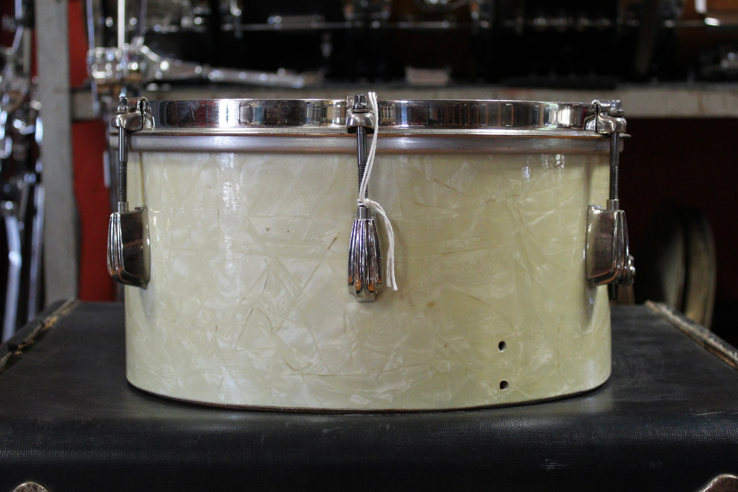 1940's Slingerland 10" and 12" Timbale Set in White Marine Pearl