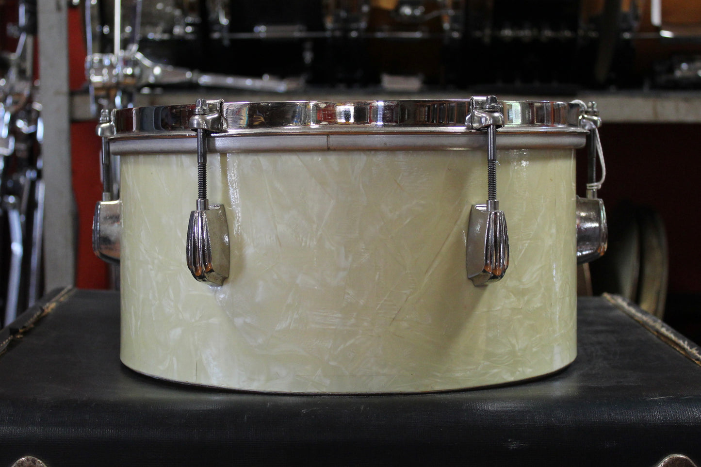 1940's Slingerland 10" and 12" Timbale Set in White Marine Pearl