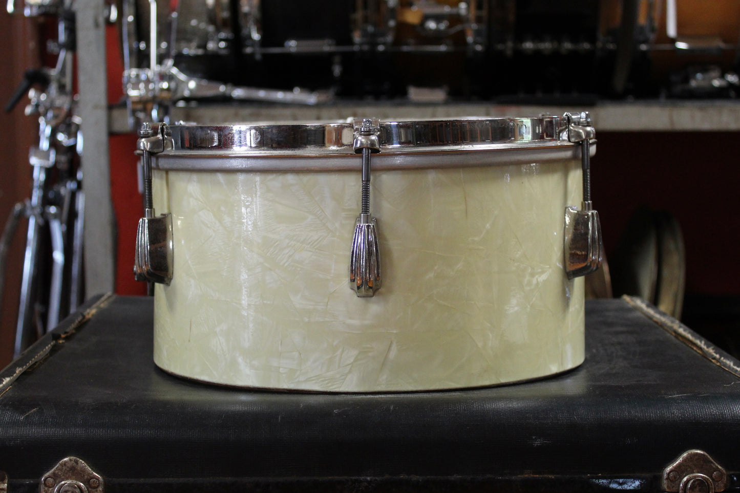 1940's Slingerland 10" and 12" Timbale Set in White Marine Pearl