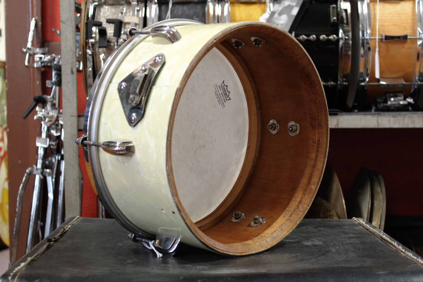 1940's Slingerland 10" and 12" Timbale Set in White Marine Pearl