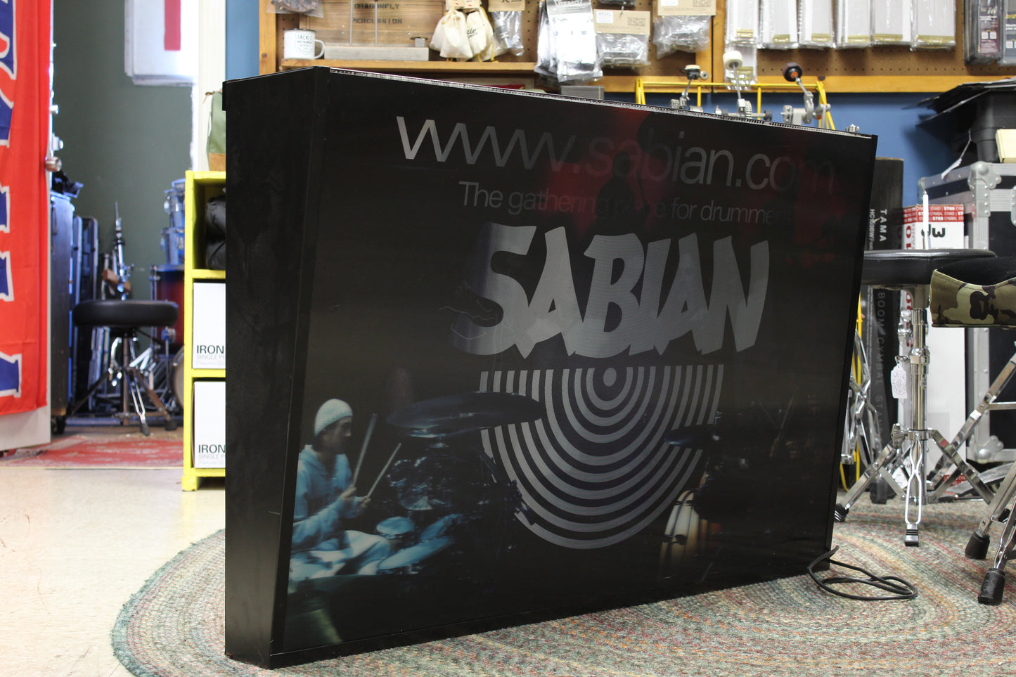 Sabian light up / holographic dealer sign - 8x30x47